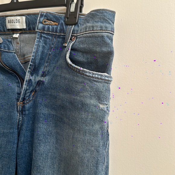 Agolde Kye Jeans size 25, distressed high rise straight leg organic denim - Picture 7 of 8
